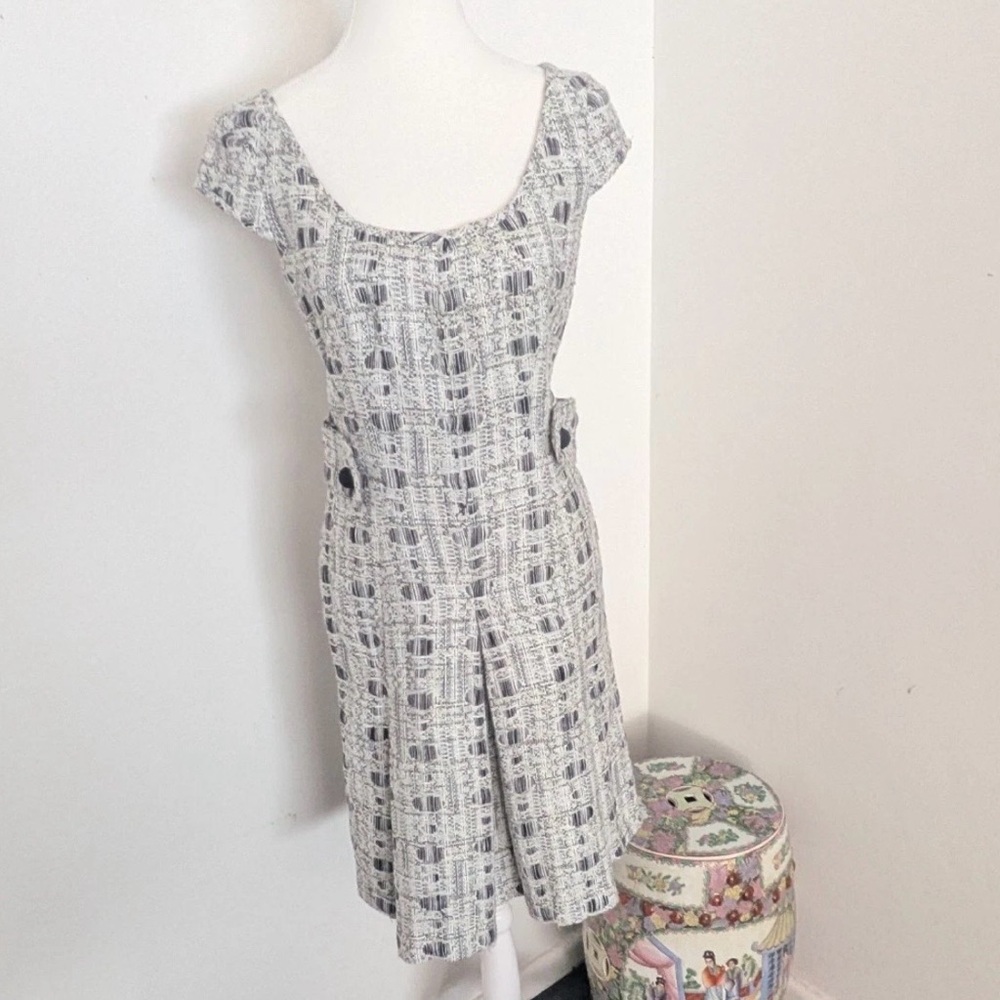 Douglas Hannant Tweed Dress/Jumper, Black/White, Designer Vintage Back Zip Sz 12 - Picture 3 of 16